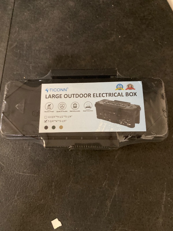 Photo 1 of Large Outdoor Electrical Box (12.5 x 8.5 x 5 inch), IP54 Waterproof Outlet Box, Medium Outdoor Extension Cord Safety Box Weatherproof (11.4 x 4.3 x 3 inch), Black
