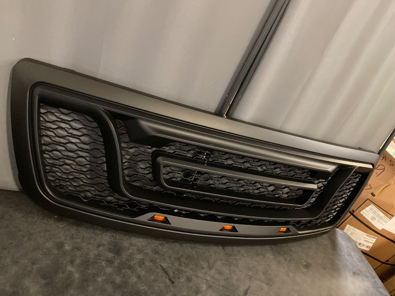 Photo 1 of Grille, Compatible with 2009-2012 Dodge Ram 1500, Plastic Front Bumper Upper Grill Grid Replacement Guard with Signal Lights, Matte Black