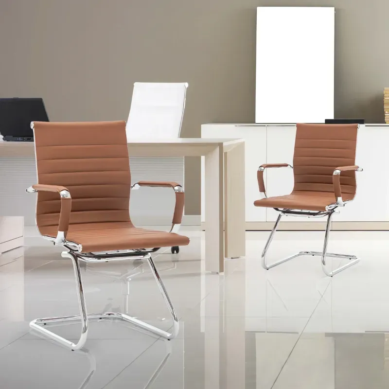 Photo 1 of PU Leather Office Guest Chair Set of 2 - X401OC