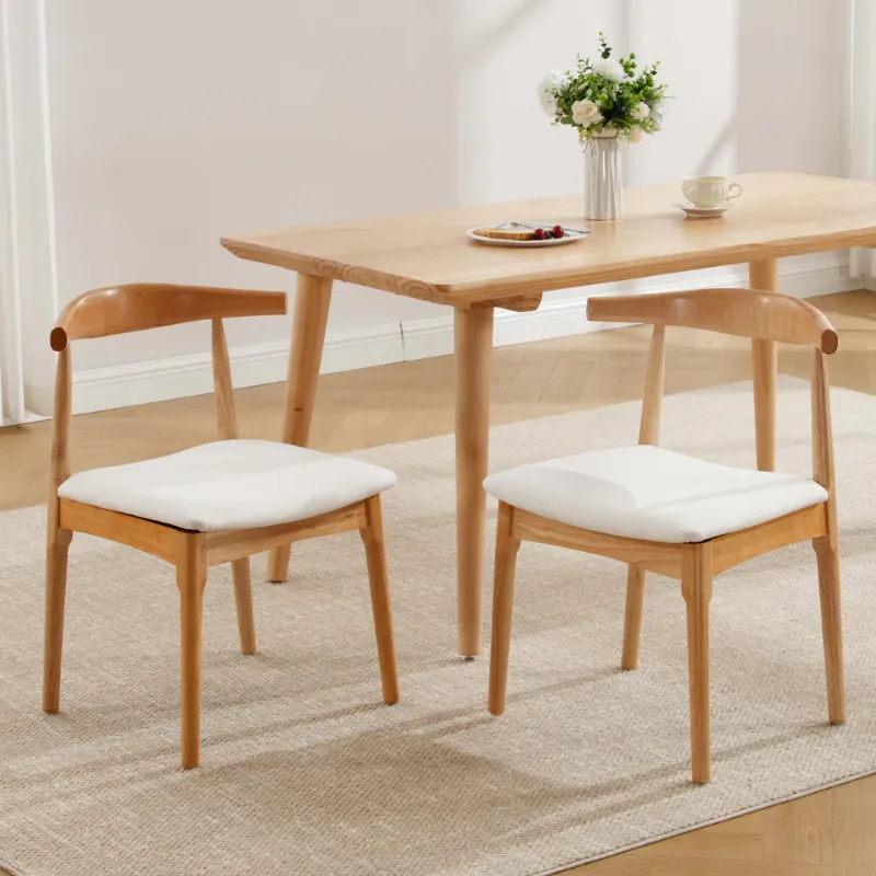 Photo 1 of Wood Barrel Back Kitchen Chairs Set of 2 - X017DC