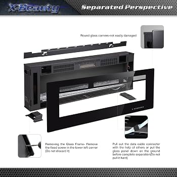 Photo 1 of Xbeauty 36" Electric Fireplace in-Wall Recessed and Wall Mounted 1500W Fireplace Heater and Linear Fireplace with Timer/Multicolor Flames/Touch Screen/Remote Control Black