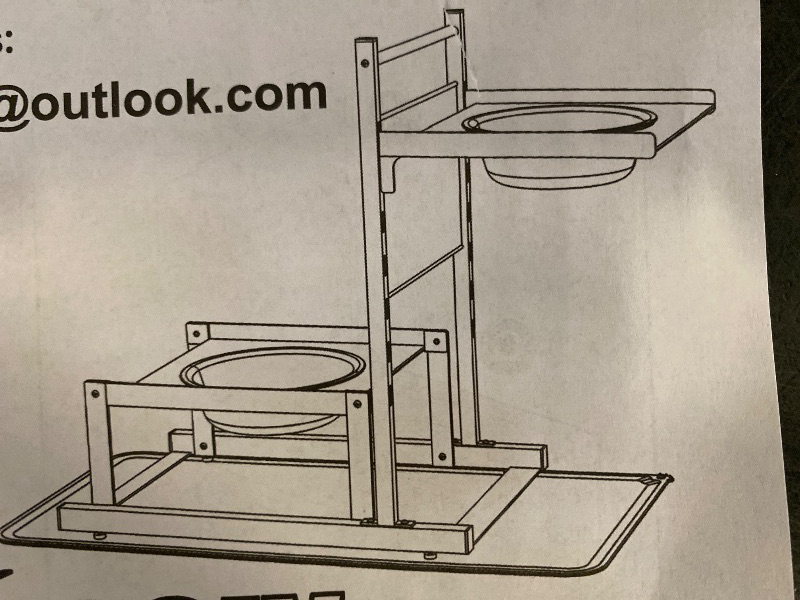 Photo 1 of 6 Height Adjustable Raised Dog Bowl Stand, Metal Elevated Dog Bowls for Medium Dogs with Independent Dog Feeding Mat, Dog Food Stands, Dog Feeder Station for Medium Small Dog (Black)