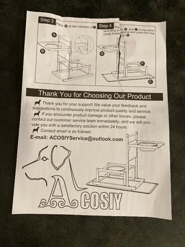 Photo 1 of 6 Height Adjustable Raised Dog Bowl Stand, Metal Elevated Dog Bowls for Medium Dogs with Independent Dog Feeding Mat, Dog Food Stands, Dog Feeder Station for Medium Small Dog (Black)
