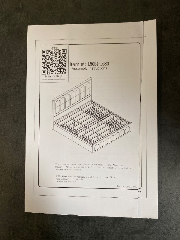 Photo 1 of Modern King Size Bed Frame, 52" Tall Arched Recessed Headboard A-Box
