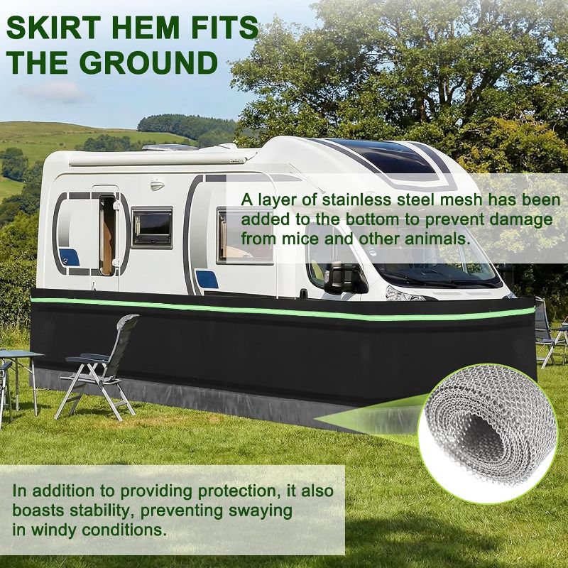 Photo 1 of Mobile Home Skirting Panels Easy Installation Travel Trailer Camper RV Skirting for Winter Waterproof 39.37ft Heightx85.3ft Length RV Siding Panels Suitable for Outdoor Gardens