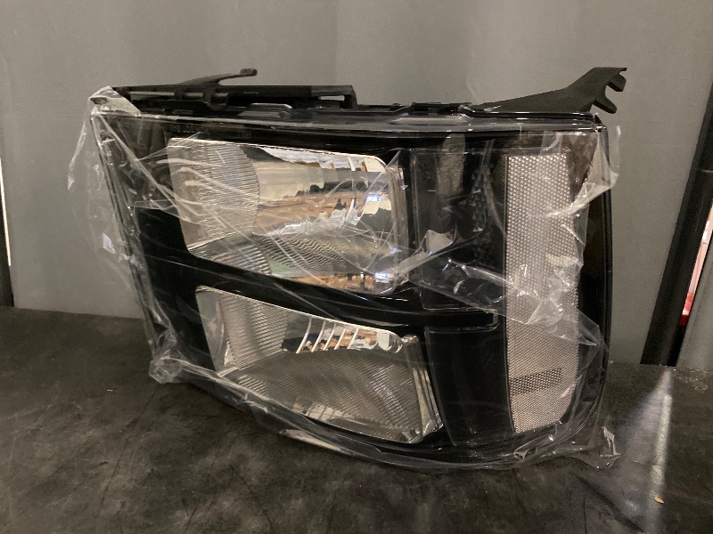 Photo 1 of MOSTPLUS Headlight Assembly Compatible with 2007-2013 GMC Sierra 1500 2500HD 3500HD Front Lamp with Black Housing/Clear Lens/Clear Reflector