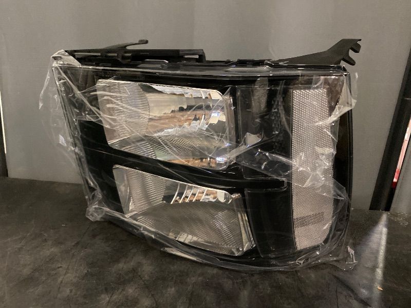 Photo 1 of MOSTPLUS Headlight Assembly Compatible with 2007-2013 GMC Sierra 1500 2500HD 3500HD Front Lamp with Black Housing/Clear Lens/Clear Reflector