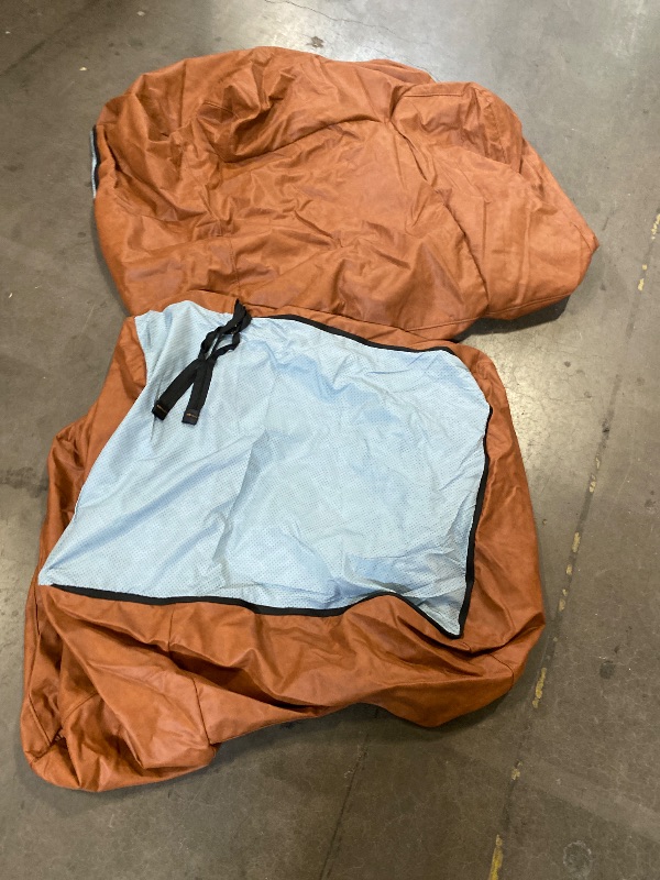 Photo 1 of Bean Bag Sofa Cover, Artificial Leather Fabric (No Fillers), Waterproof Stretch Slipcover for 1-2 People, for Living Room, Office, Bedroom, Balcony(Brown,45FD Stool)