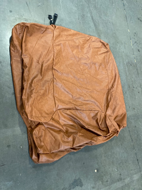 Photo 1 of Bean Bag Sofa Cover, Artificial Leather Fabric (No Fillers), Waterproof Stretch Slipcover for 1-2 People, for Living Room, Office, Bedroom, Balcony(Brown,45FD Stool)