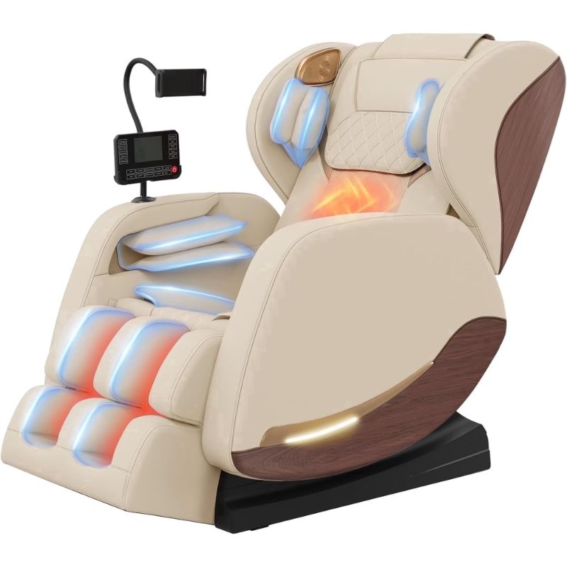 Photo 1 of Box 2 of 2 ONLY for 2026 Massage Chair, Massage Chairs Full Body and Recliner with 14 Fixed Points, Zero Gravity, Wood Grain Leather, Foot Massage, Airbags, Lumbar Heating, Bluetooth and Control Screen