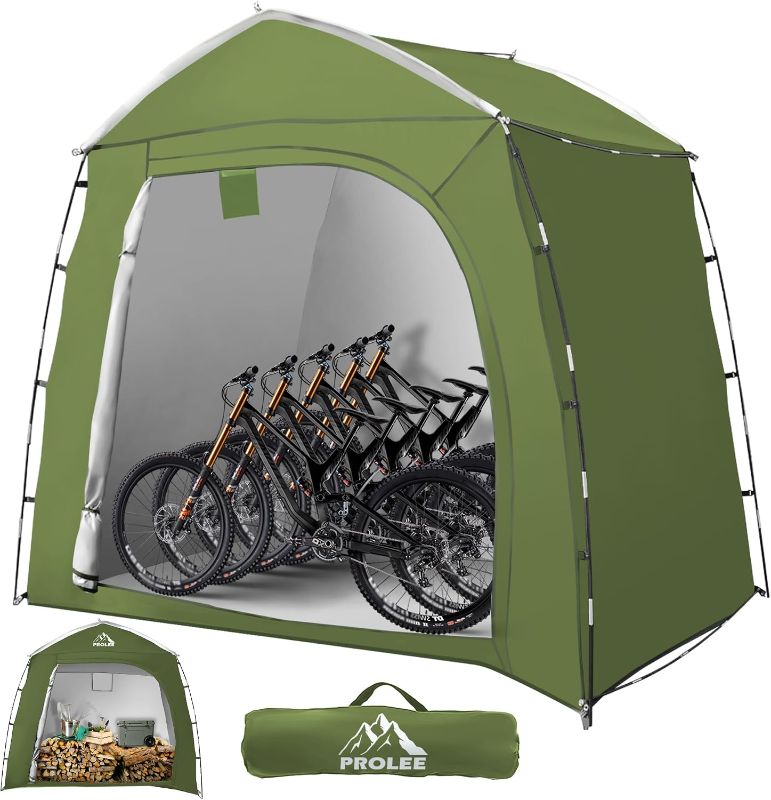 Photo 1 of Bike Storage 7.3 x 5ft, Outside Storage Waterproof Oxford Fabric for 4 Bikes, Bike Shed, Garden Sheds & Outdoor Storage (Arch Green - XXL for 4-5 Bikes)
