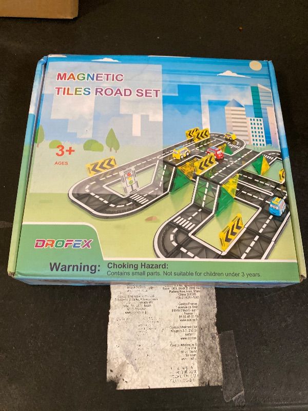 Photo 1 of Drofex 42pcs Magnetic Tiles Road, Magnetic Building Blocks City Construction Toys for 3+Year Old Boys Girls, Kids Montessori Toys for Toddler, STEM Learning Gifts