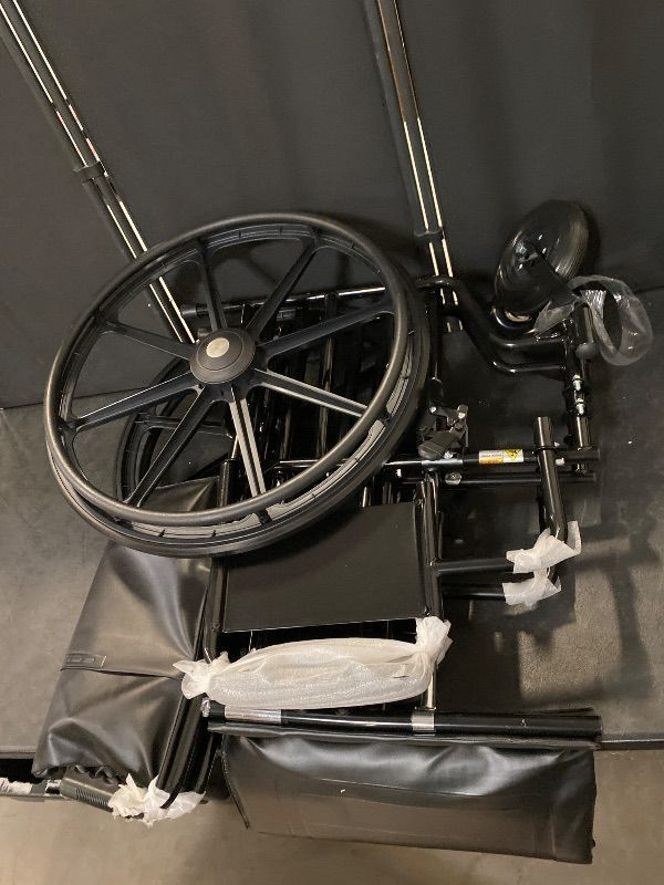 View 2 of Monicare Wide Foldable Bariatric Wheelchair for Adult 500-lbs Heavy-Duty Folding Transport Self-Propelled Wheel Chair with 24-Inch Seat