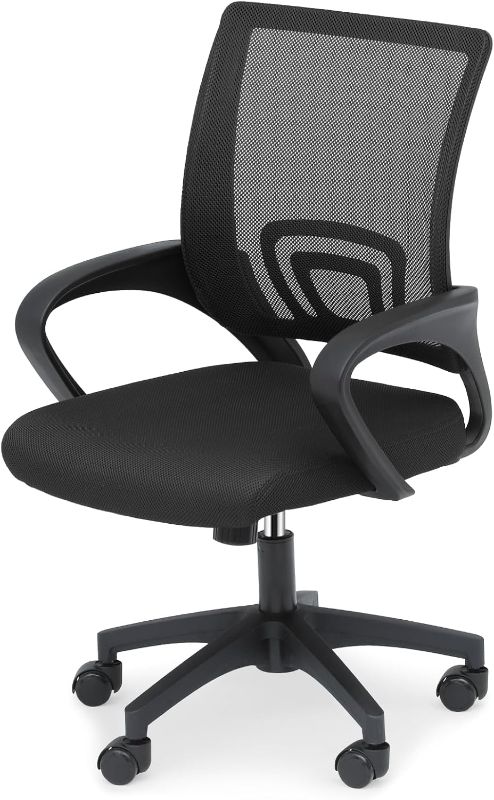 Photo 1 of Athena Collection Ergonomic Office Chair, Mid-Back Desk Chair, Black