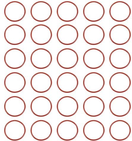 Photo 1 of 30 PCS O-Rings Silicone Round Seal Grommets 36mm OD 33mm ID 1.5mm Width O Rings Washer Sealing Ring Gasket Red