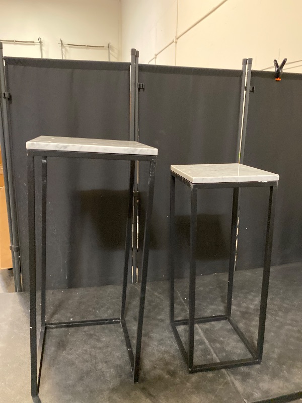 Photo 1 of side table,narrow side table, Sofa Side Table, Marble Table Top Simple Side Table, Nordic Iron Art Seating Corner Table/Square Table, Multifunctional Flower Stand/Shelf (Color : A, Size : Combination