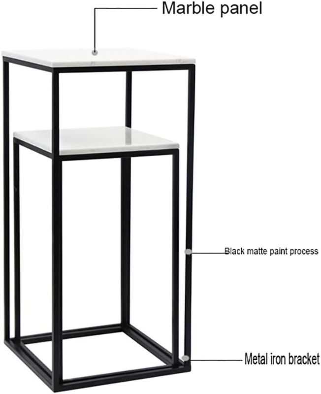 Photo 1 of side table,narrow side table, Sofa Side Table, Marble Table Top Simple Side Table, Nordic Iron Art Seating Corner Table/Square Table, Multifunctional Flower Stand/Shelf (Color : A, Size : Combination