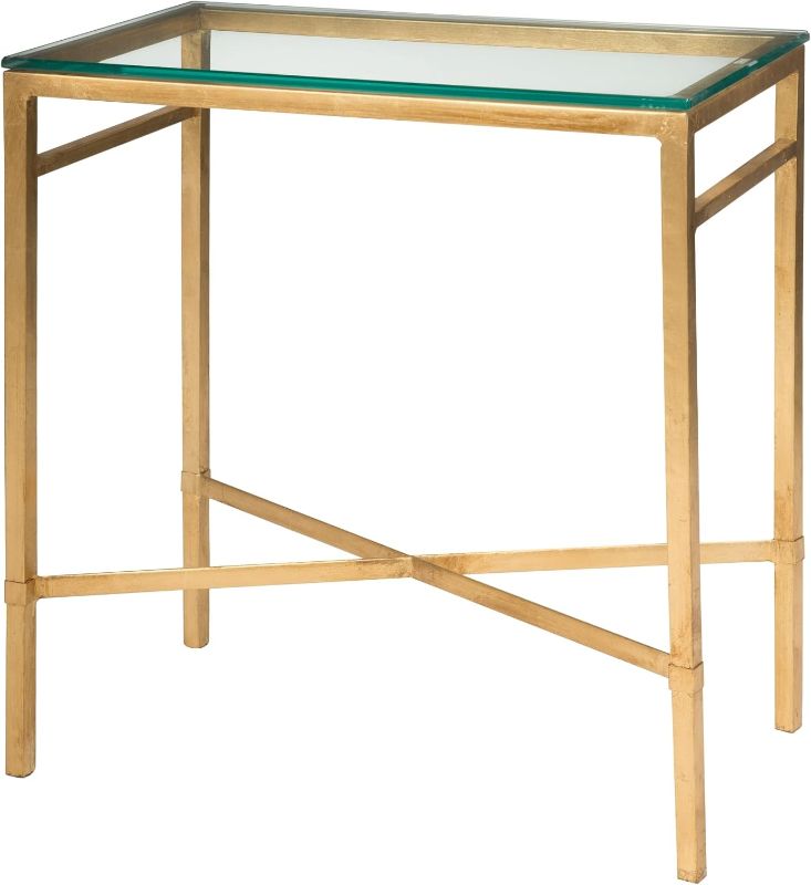 Photo 1 of Safavieh American Homes Collection Viggo Antique Gold Glass Couture Side Table