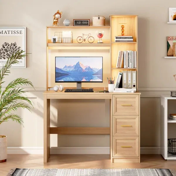 Photo 1 of White, Computer Desk , Bookshelf , Desk