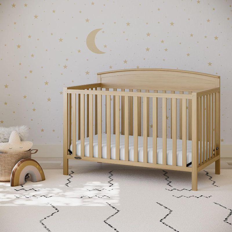 Photo 1 of Graco Benton 5-in-1 Convertible Crib – GREENGUARD Gold Certified, Converts from Baby Crib to Toddler Bed, Daybed and Full-Size Bed, Fits Standard Full-Size Crib Mattress (Driftwood) | GREENGUARD Gold Certified, Converts from Baby Crib to Toddler Bed, Dayb