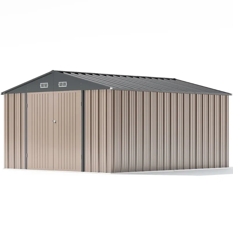 Photo 1 of Parts OnlyFor Patiowell 10x12 Metal Shed with Vents, Brown