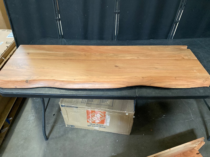 Photo 1 of 57.5 Inch x 20 Inch Solid Acacia Wood Live-Edge for a Dresser Top or Tabletop 
