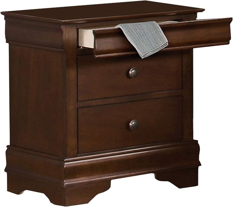 Photo 1 of Benjara Benzara Wooden Nightstand with Hidden Drawer, Brown