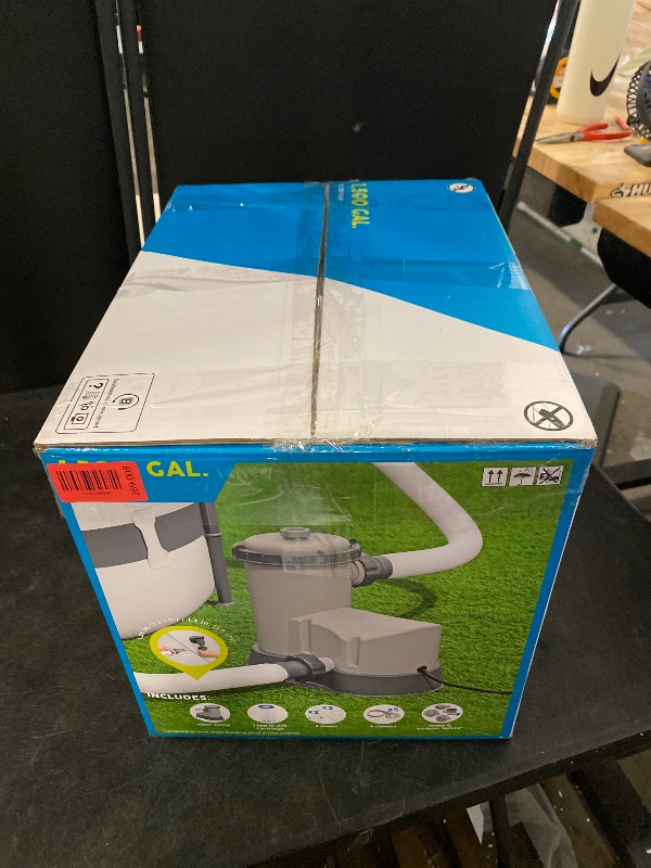 Photo 1 of Bestway 1,500 GPH Filter Pump for Above Ground Swimming Pool with Type III A/C Cartridge, Adapter Accessories and Timer