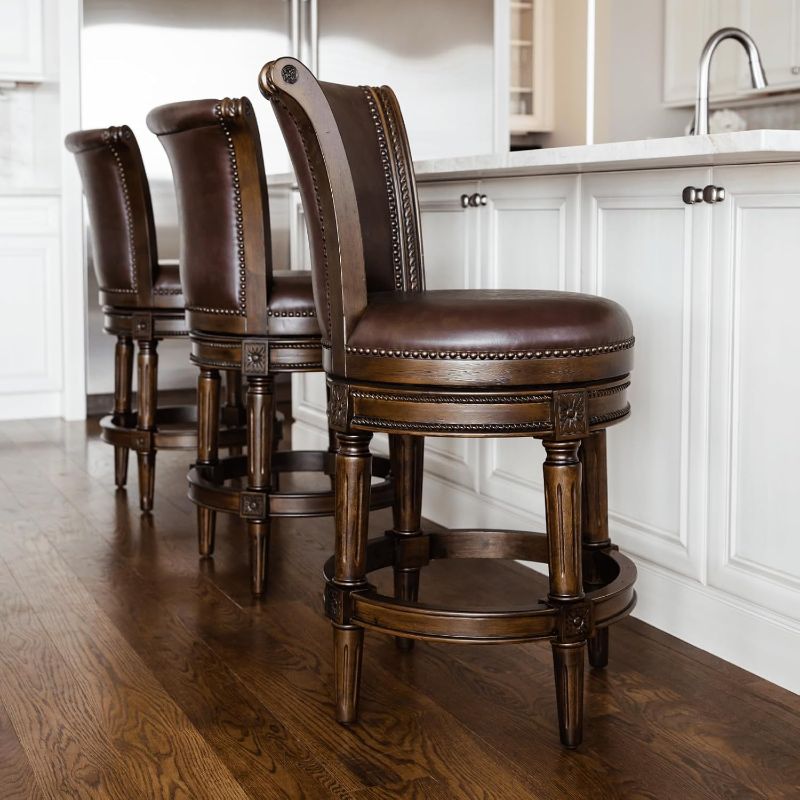 Photo 1 of Maven Lane Pullman Counter Stool, Dark Brown Solid Frame, 26"