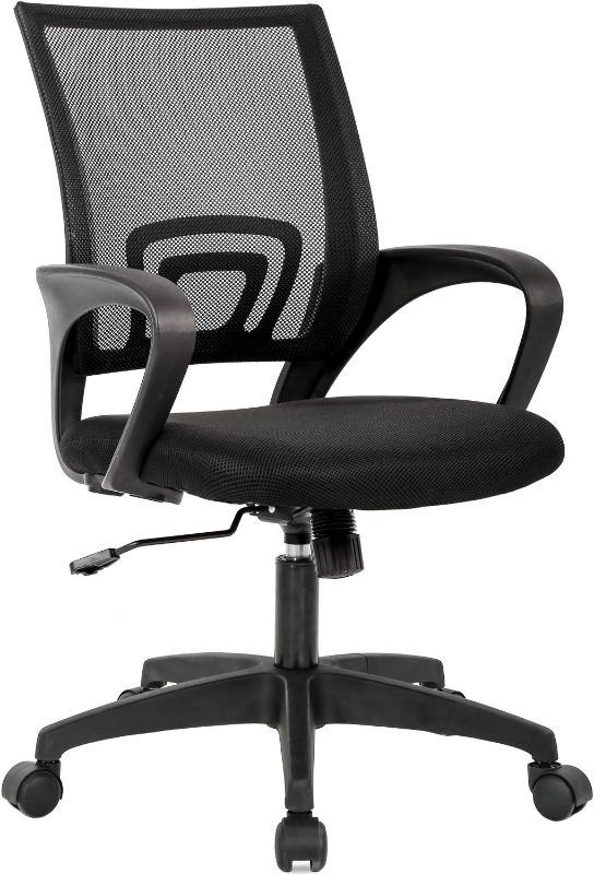 View 1 of BestOffice Ergonomic Office Chair | Mid-Back Swivel Desk Chair | Black