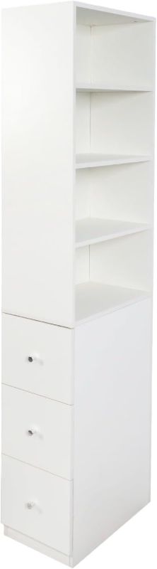 Photo 1 of Tall Display Storage Cabinet with 3 Slide Rail Drawers & 4 Open Shelves, 70.87" Space-Saving Modern Bookcase for Living Room, Office, Kitchen