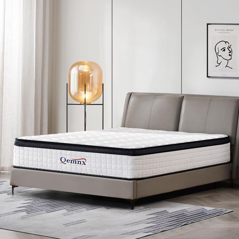 Photo 1 of 12 Inch Twin Hybrid Mattress, Memory Foam, Medium Firm