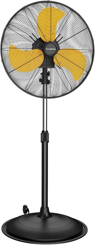 Photo 1 of 20 Inch Industrial Pedestal Fan, 5000 CFM High Velocity Air Circulator, 3-Speed Heavy Duty Metal Fan with Oscillation & Wheels for Warehouse, Garage, Shop – UL Listed