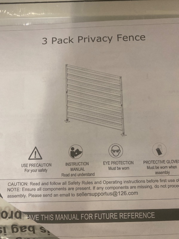 View 3 of 36" W X 45" H Reinforced White Vinyl Privacy Fence, Double Windproof Air Conditioner Fence Trash Can Fence, Louvered Vinyl Screen Panel Kit (1 Panels)