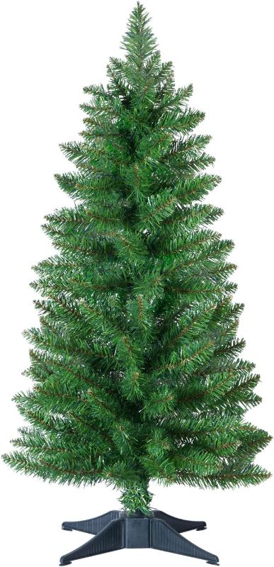Photo 1 of 3ft Artificial Christmas Tree, Mini Xmas Pine Tree with 4-Leg Stable Plastic Base, Small Tabletop Christmas Tree for Home Office Holiday Party Indoor Decoration
