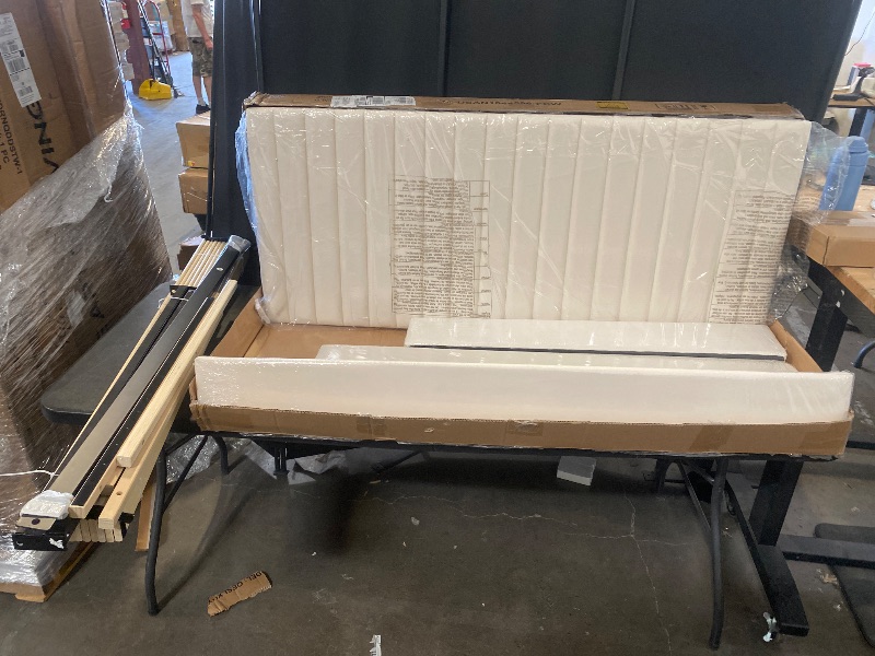 Photo 1 of Allewie Full Bed Frame, Velvet Upholstered Platform Bed with Adjustable Vertical Channel Tufted Headboard, Mattress Foundation with Strong Wooden Slats