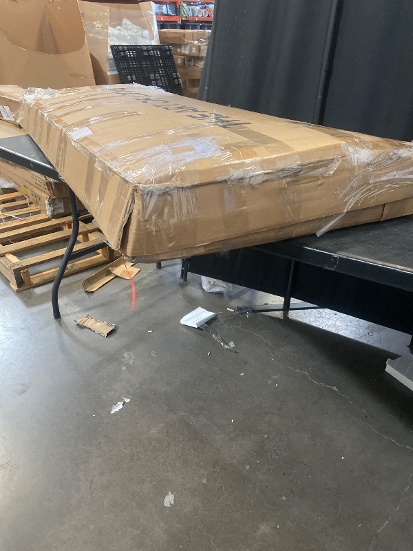 Photo 1 of Full Size Bed Frame, Velvet Upholstered Platform Bed with Vertical Channel Tufted Headboard, Strong Wood Slats Support, Easy Assembly