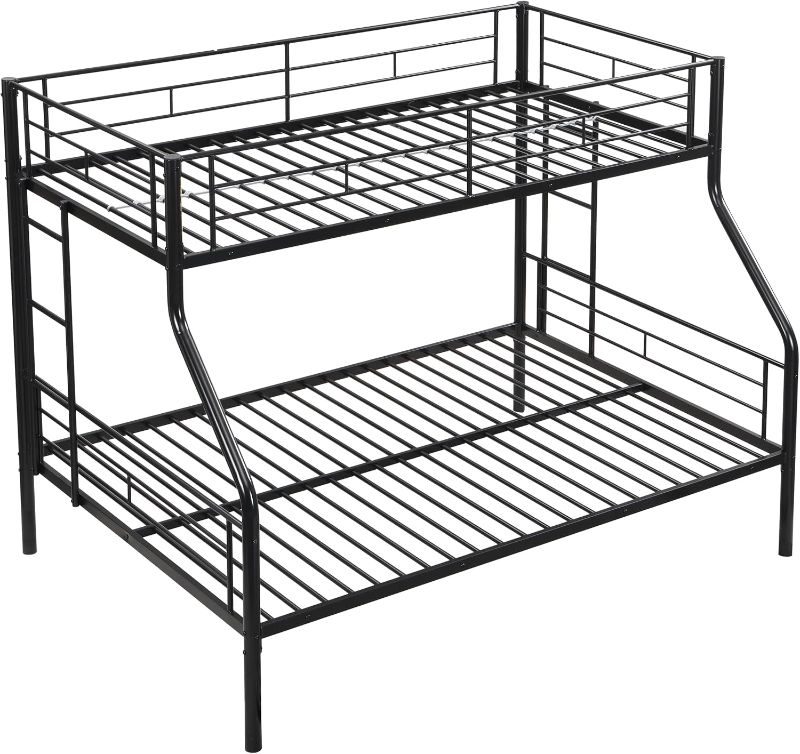 Photo 1 of Bunk Beds Twin Over Full Size, Heavy Duty Metal Bunk Bed Frame with Angled Ladder