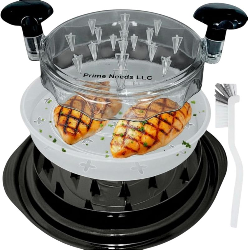 Photo 1 of Chicken Shredder, Chicken Shredder Tool Twist, Meat Shredder, Large Chicken Breast Shredder, Heavy Duty BPA-Free Meat Shredder Tool with Removable Tray, Brush, Strong Non-Slip Base, Dishwasher Safe,