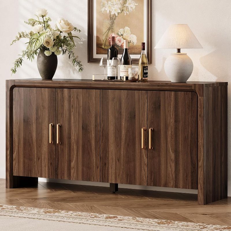 Photo 1 of Buffet Cabinet Wood with Storage & Adjustable Shelves