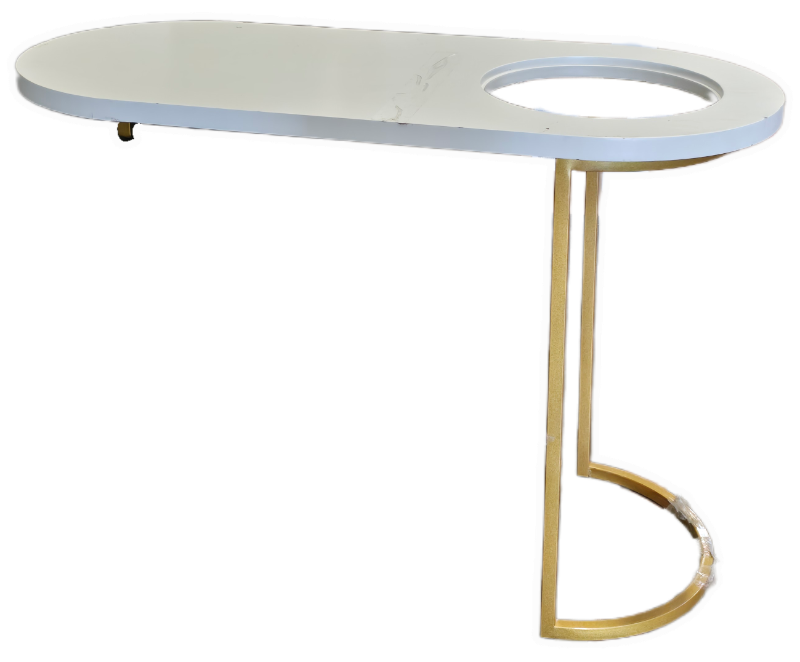 Photo 1 of Gold & White Table - Sold as is