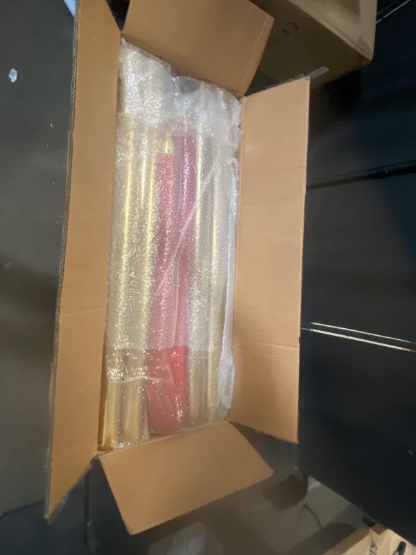 Photo 1 of VEVOR Stanchions and Velvet Ropes 4Pcs, Hollow Base with Stainless Steel Post, 2 Red Velvet Ropes and Posts, Crowd Control Barriers Gold Stanchions, Red Carpet Runner Poles for Party Supplies