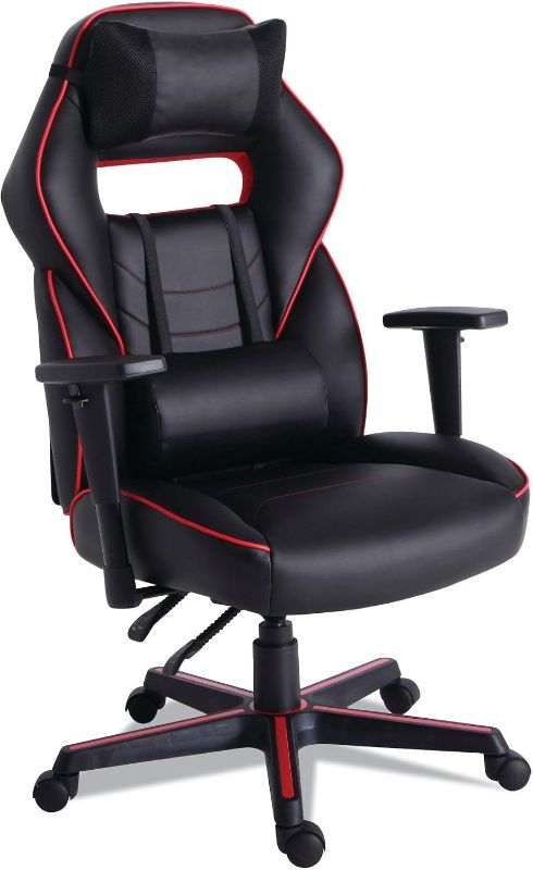 Photo 1 of Alera BT-51593RED 15.91 in. to 19.8 in. Seat Height Racing-Style Ergonomic Gaming Chair - Black