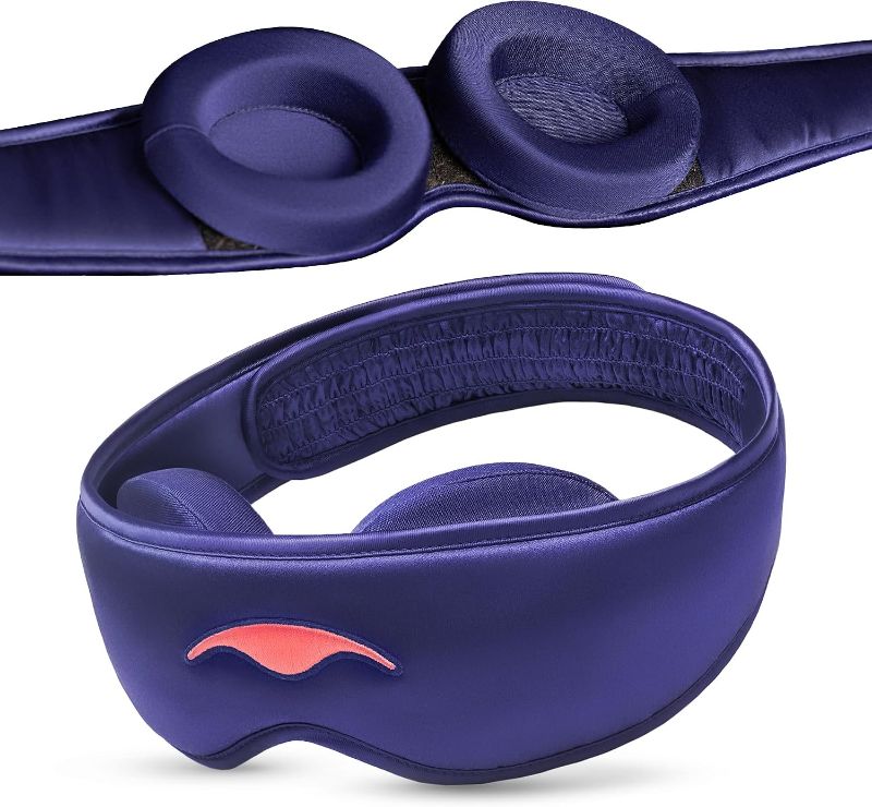 Photo 1 of Manta Silk Sleep Mask – Premium 22 Momme Silk Eye Mask, Designed for Blackout Comfort, Breathable and Washable, Adjustable Fit (Purple)