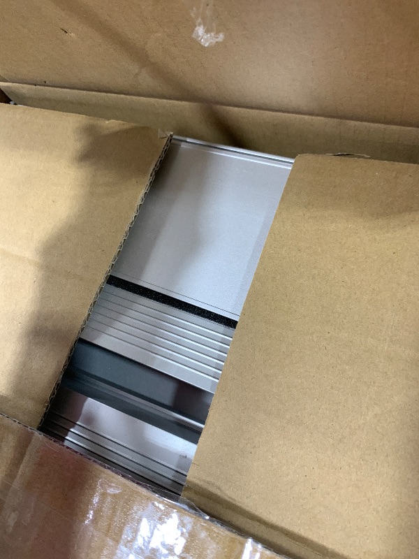 Photo 1 of Nuvium 4" Rise Modular Threshold Ramp for Doorways, Stable Wheelchair Ramp for Home Steps, Aluminum Door Ramp and Curb Ramp for Scooters, Power Chairs, Cars, 1100LBS Load Capacity