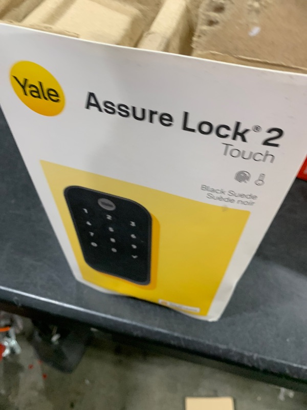 Photo 1 of Yale Assure Lock 2 Touch Deadbolt, Black Suede Smart Entry Door Lock with Z-Wave (ZW3) Connected Touch Keypad and Fingerprint Scanner with Back-up Key, YRD410-F-ZW3-BSP
