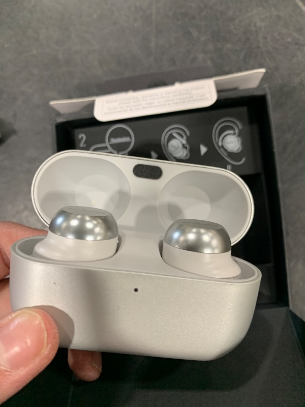 Photo 1 of Technics Reference Class Hi-Fi Wireless Earbuds, Dolby Atmos with Head Tracking, Adaptive Noise Cancelling, 3 Device Multipoint, 10-hr Battery, Wireless Charging, Improved Fit - EAH-AZ100-S (Silver)