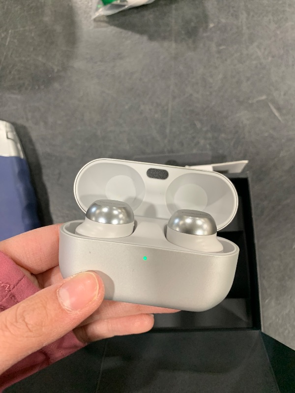 Photo 1 of Technics Reference Class Hi-Fi Wireless Earbuds, Dolby Atmos with Head Tracking, Adaptive Noise Cancelling, 3 Device Multipoint, 10-hr Battery, Wireless Charging, Improved Fit - EAH-AZ100-S (Silver)