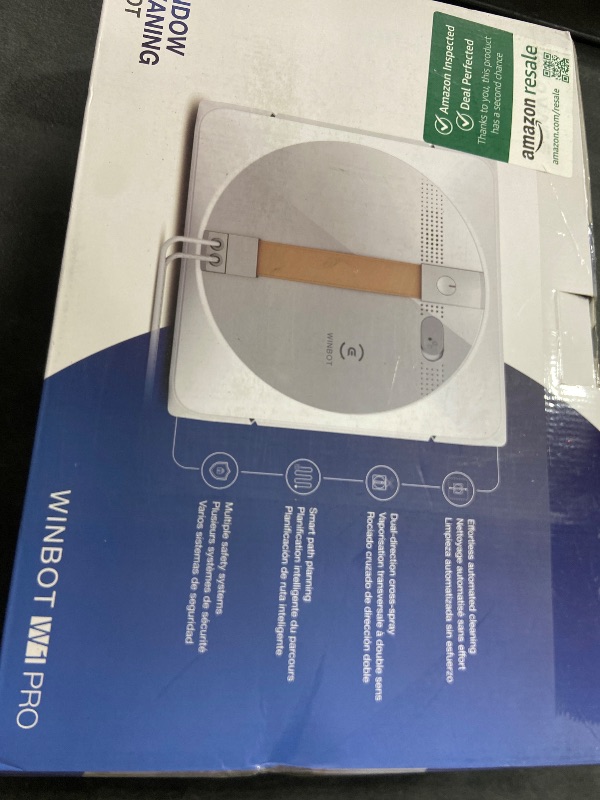 Photo 1 of ECOVACS Winbot W1 Pro Window Cleaning Robot, Intelligent Cleaning with Dual Cross Water Spray Technology, Win SLAM 3.0 Path Planning, 2800Pa Suction Power, Edge Detection Technology, App Control,Grey
