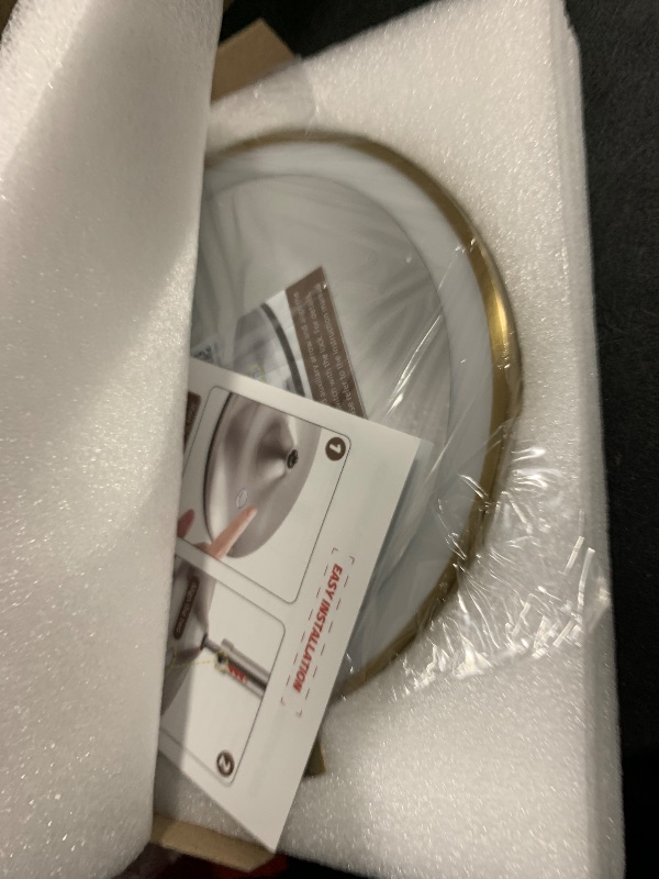 Photo 1 of 9" Rechargeable Gold Lighted Makeup Mirror with Magnification 20X/1X, Magnifying Mirror with Base Charging and Switch, Makeup Vanity Mirror with 3 Color Dimmable Lights for Dresser, Bathroom